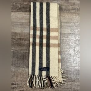 BURBERRY Classic Check Scarf 100% Pure Cashmere Made in England - READ DESC